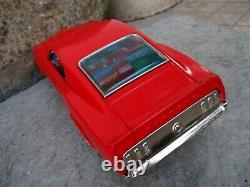 Vintage Toy Tin Car Japan Taiyo Ford Mustang Mach1 Fully Functional And Lights