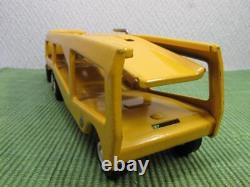 Vintage Toy Tonka Tinplate Trailer Car Carry Truck Yellow