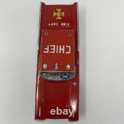 Vintage Toymaster Ford Fire Chief Tin Metal Friction toy car Retro made in Japan