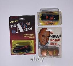Vintage Toys CORGI JUNIOR BATMOBILE & KOJAK BUICK CAR + ERTL A-TEAM VAN