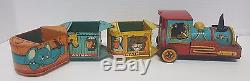 Vintage Trademark Modern Toys Train Battery Powered with Pull Cars