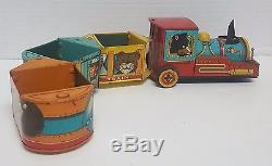 Vintage Trademark Modern Toys Train Battery Powered with Pull Cars