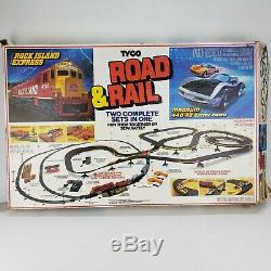 Vintage Tyco Road and Rail Car Train Railroad Race Set in Box 1988 Tested Works