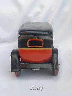 Vintage Unused Winding Tin Plate Toy Motor Car M I Manmaru Toys S T Japan 1950