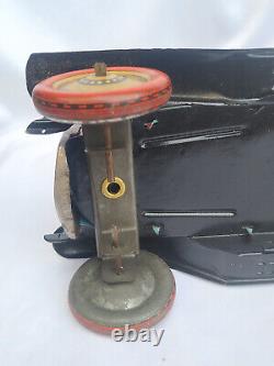 Vintage Unused Winding Tin Plate Toy Motor Car M I Manmaru Toys S T Japan 1950