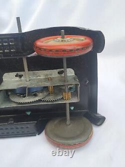 Vintage Unused Winding Tin Plate Toy Motor Car M I Manmaru Toys S T Japan 1950