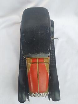 Vintage Unused Winding Tin Plate Toy Motor Car M I Manmaru Toys S T Japan 1950