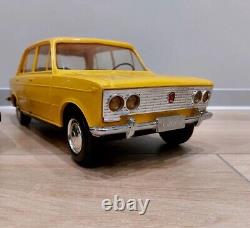 Vintage Ussr Large 17.5'' (45 Cm) Two Plastic Vaz Lada Car Toys Models