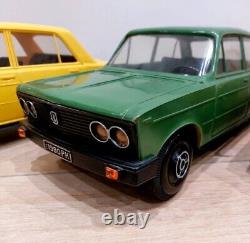 Vintage Ussr Large 17.5'' (45 Cm) Two Plastic Vaz Lada Car Toys Models