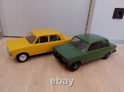 Vintage Ussr Large 17.5'' (45 Cm) Two Plastic Vaz Lada Car Toys Models