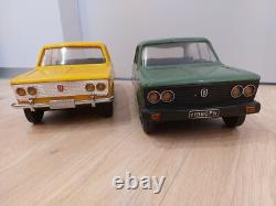 Vintage Ussr Large 17.5'' (45 Cm) Two Plastic Vaz Lada Car Toys Models