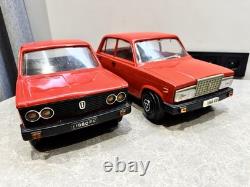 Vintage Ussr Soviet Large 17.5'' (45 Cm) Two Plastic Vaz Lada Car Toys Models