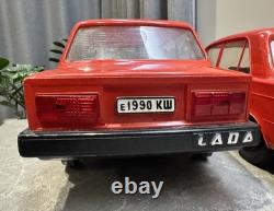 Vintage Ussr Soviet Large 17.5'' (45 Cm) Two Plastic Vaz Lada Car Toys Models