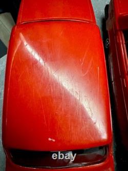 Vintage Ussr Soviet Large 17.5'' (45 Cm) Two Plastic Vaz Lada Car Toys Models