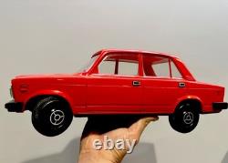 Vintage Ussr Soviet Large 17.5'' (45 Cm) Two Plastic Vaz Lada Car Toys Models