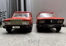 Vintage Ussr Soviet Large 17.5'' (45 Cm) Two Plastic Vaz Lada Car Toys Models