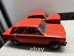 Vintage Ussr Soviet Large 17.5'' (45 Cm) Two Plastic Vaz Lada Car Toys Models