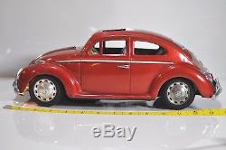 Vintage Volkswagen VW Beetle tin Bandai Japan bug toy car