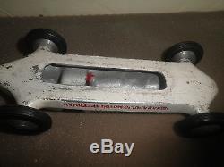 Vintage WILBUR SHAW cast aluminum Race Car Toy Racer Indianapolis 500 Souvenir