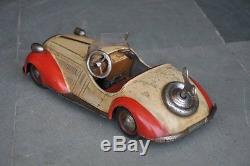 Vintage Wind Up Distler Wandere D-3150 Litho Car Tin Toy, Germany