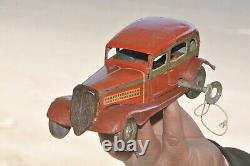 Vintage Wind Up K. T Trademark Litho Car Tin Toy, Japan