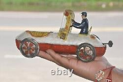 Vintage Wind Up Lehmann 555 UHU Amphibious Litho Car Tin Toy, Germany