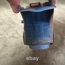 Vintage Wind Up Trolly Car Pressed Tin 6 ½ Long