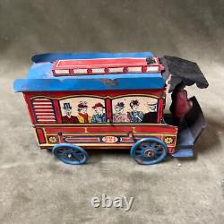 Vintage Wind Up Trolly Car Pressed Tin 6 ½ Long