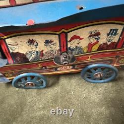 Vintage Wind Up Trolly Car Pressed Tin 6 ½ Long
