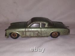 Vintage Winding Tin Plate Toy Car Dux Bottom Key Operated Germany 1950 Playmouth