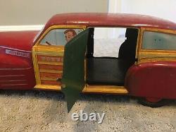 Vintage Wyandotte Toy Town Estate Car 20 Litho 1940s Pressed Steel