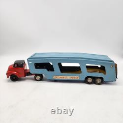 Vintage Y4935 Tin Toy Car Carrier With 2 Cars Made In Japan Read Description
