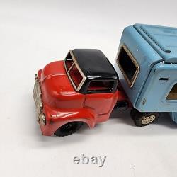 Vintage Y4935 Tin Toy Car Carrier With 2 Cars Made In Japan Read Description
