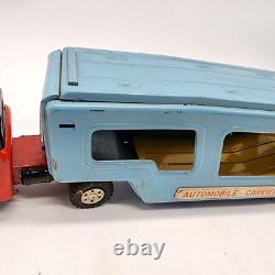 Vintage Y4935 Tin Toy Car Carrier With 2 Cars Made In Japan Read Description