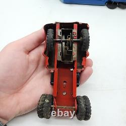 Vintage Y4935 Tin Toy Car Carrier With 2 Cars Made In Japan Read Description