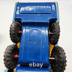 Vintage Y4935 Tin Toy Car Carrier With 2 Cars Made In Japan Read Description