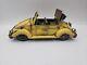 Vintage Yellow Volkswagen Beetle Tin Toy Vw Convertible Car Automobile