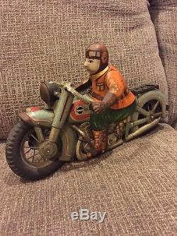 Vintage Yonezawa 15 Harley-Davidson Japan Tin Motorcycle Bike Car Toy