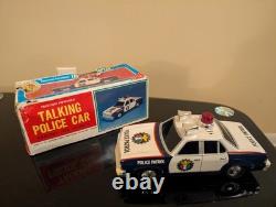 Vintage Yonezawa Talking Police Car Toy Friction Powered Metal Working Japanese