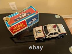 Vintage Yonezawa Talking Police Car Toy Friction Powered Metal Working Japanese