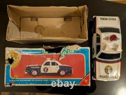 Vintage Yonezawa Talking Police Car Toy Friction Powered Metal Working Japanese