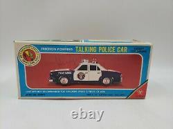 Vintage Yonezawa Toys Tin Talking Police Car Japan aa2a
