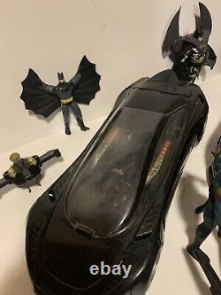 Vintage action figure mix lot 80s 90s Batman Animated toys Bat Mobile Car Kenner