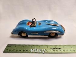 Vintage and Rare 1960's Asahi Tin Mercedes Blue and White Color Toy Car Working