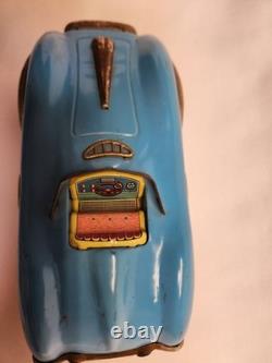 Vintage and Rare 1960's Asahi Tin Mercedes Blue and White Color Toy Car Working