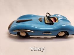 Vintage and Rare 1960's Asahi Tin Mercedes Blue and White Color Toy Car Working