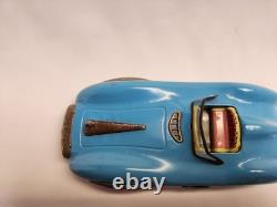 Vintage and Rare 1960's Asahi Tin Mercedes Blue and White Color Toy Car Working