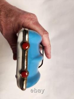 Vintage and Rare 1960's Asahi Tin Mercedes Blue and White Color Toy Car Working