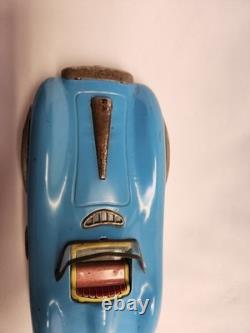 Vintage and Rare 1960's Asahi Tin Mercedes Blue and White Color Toy Car Working