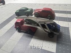 Vintage barclay Toy Car Hauler Very Rare All Original Paint pressed steel toys